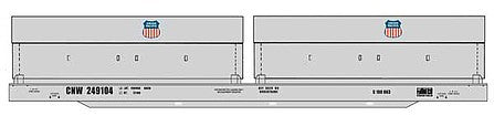 Walthers Proto 105257 HO Scale 50' Evans Cushion Coil Car - Ready to Run -- Union Pacific(R) CNW(TM) #249104 (Angled Hoods, gray, Small UP Shield)