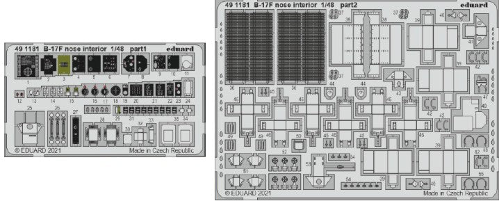 Eduard 491181 1/48 Aircraft- B17F Nose Interior for HKM (Painted)