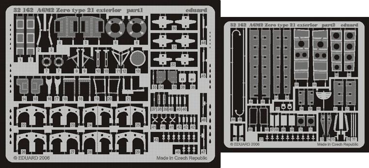 Eduard 32162 1/32 Aircraft- A6M2 Zero Type 21 Exterior for TAM