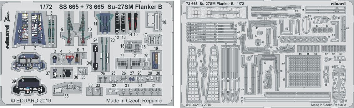 Eduard 73665 1/72 Aircraft- Su27SM Flanker B for ZVE (Painted)