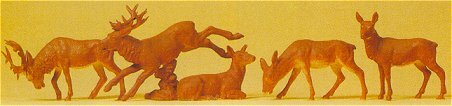 Preiser 14179 HO Scale Deer -- pkg(5)