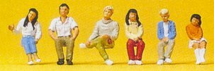 Preiser 10297 HO Scale Spectators -- Seated Youths