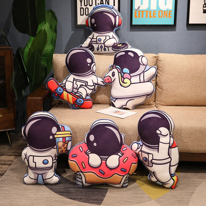 Plush Astronaut Rocket Pillow – Soft Space-Themed Stuffed Toys for Kids and Gifts