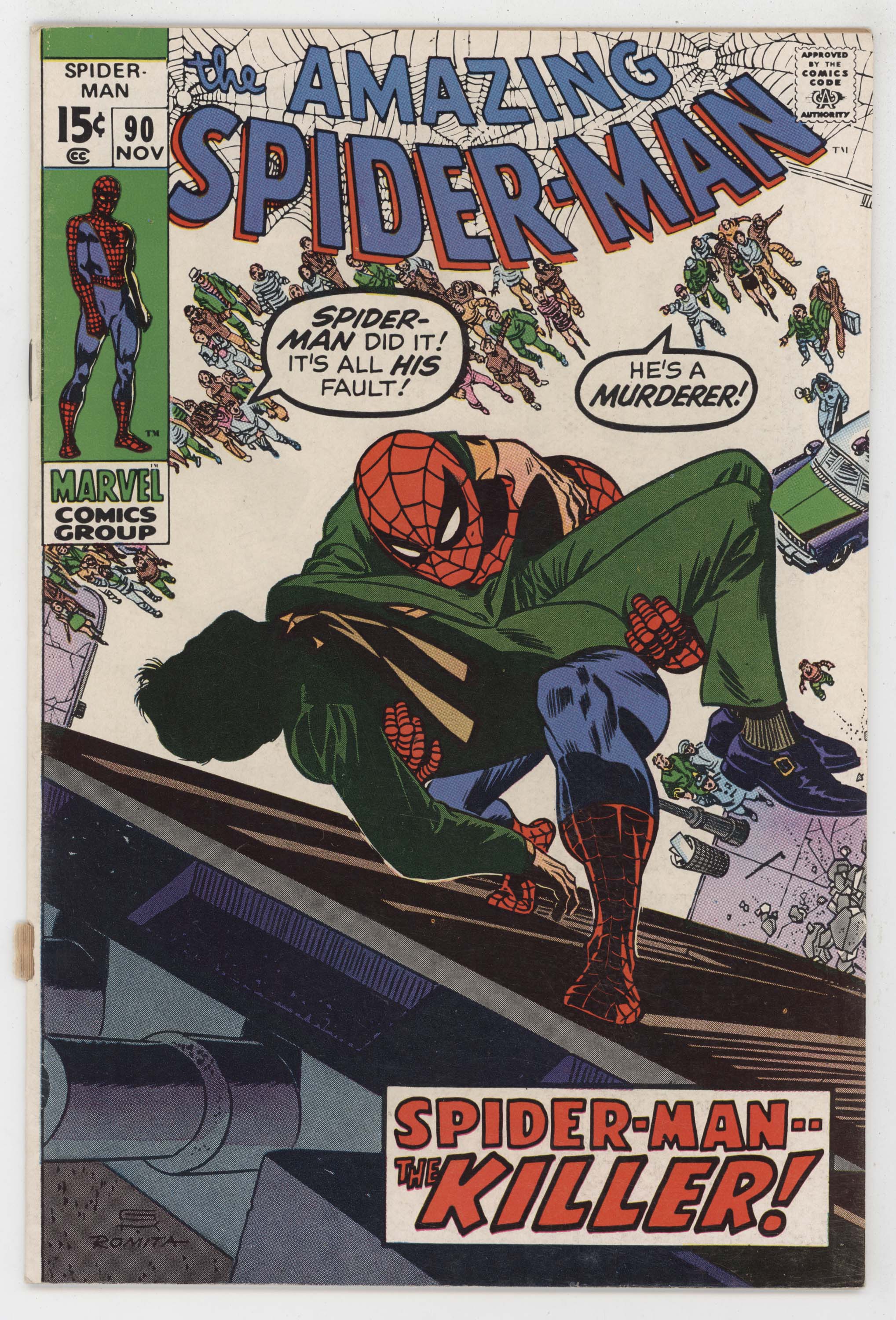 Amazing Spider-Man 90 Marvel 1970 VG Doctor Octopus Death Captain Stacy