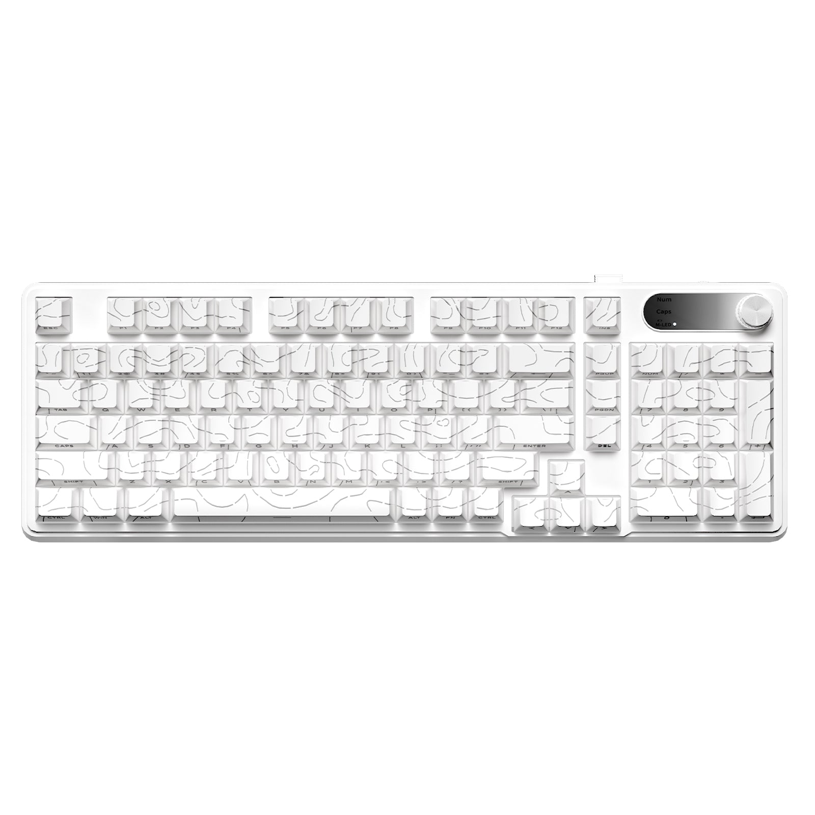 XVX K98 Silent Key Tri-Mode 100% Membrane Keyboard with Topography pattern keycaps