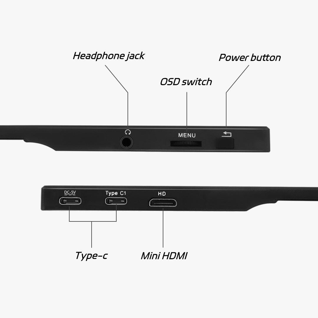 ReHisk RE-15.6FC - 15.6'' FHD 1080P Portable Monitor With Full Cover