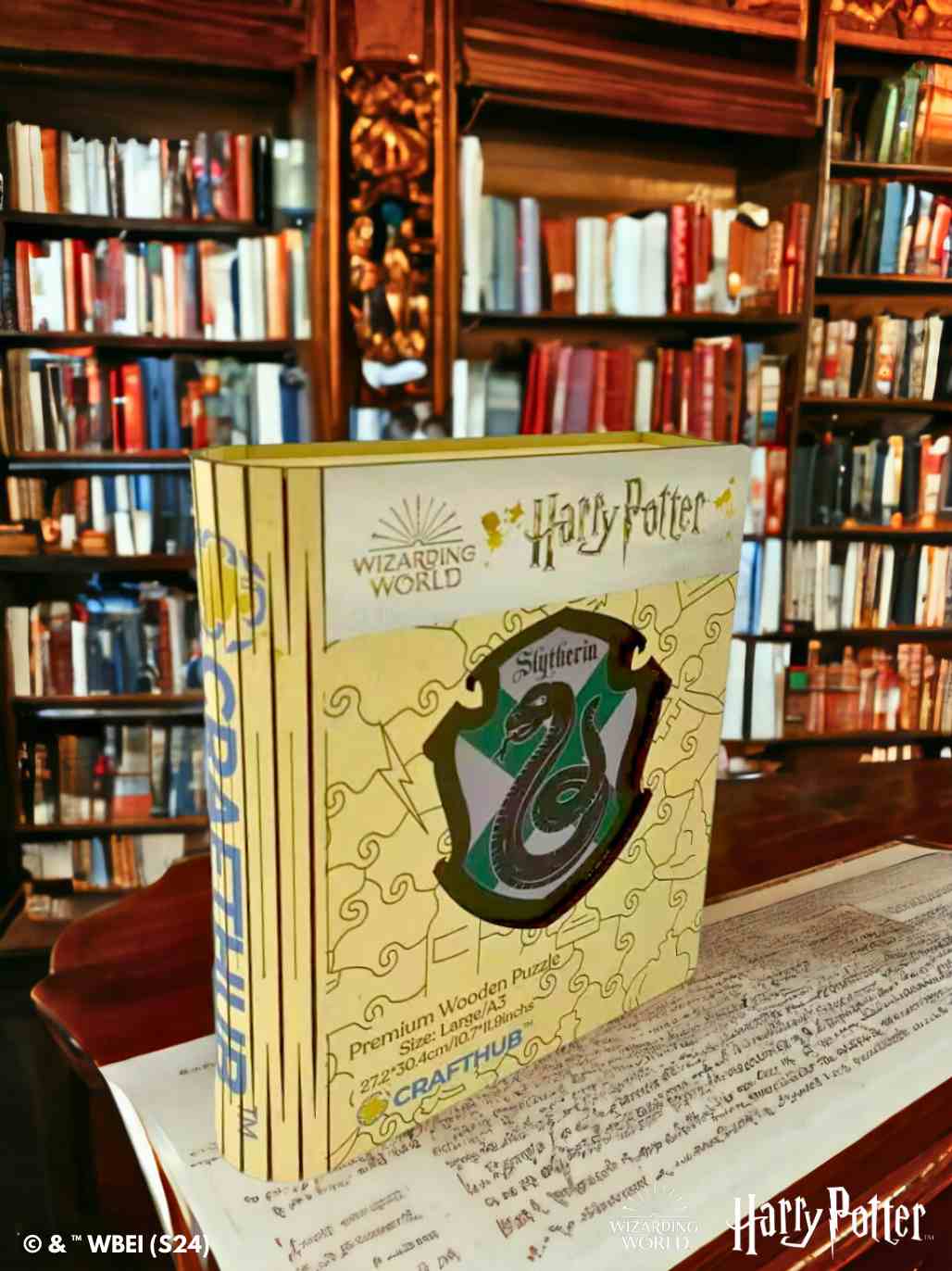 Harry Potter - Slytherin Crest - House Prides Wooden Jigsaw Puzzle