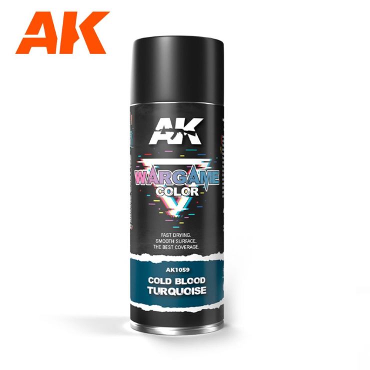 AK Interactive 1059 Wargame Color: Cold Blood Turquoise Paint 400ml Spray