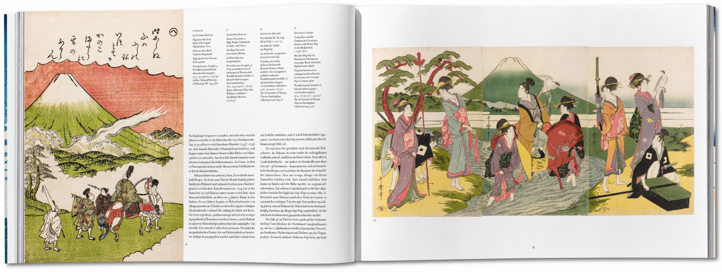 Hokusai. Thirty-six Views of Mount Fuji (German, French, English)