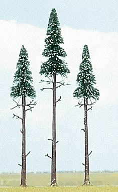 Busch 6118 A Scale Pine Trees -- 5-1/8 x 6-11/16" 13 - 17cm pkg(3)