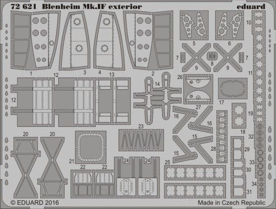 Eduard 72621 1/72 Aircraft- Blenheim Mk IF Exterior for ARX