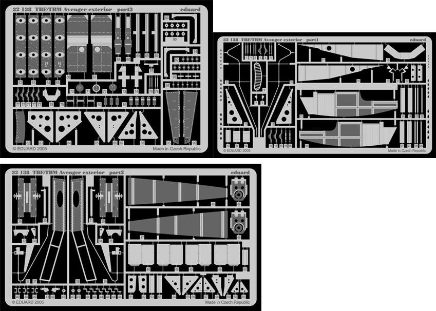 Eduard 32138 1/32 Aircraft- TBF/TBM Avenger Exterior for TSM