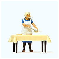 Preiser 28130 HO Scale Individual Figure - Housewife Serving Dinner at the Table