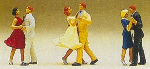 Preiser 10120 HO Scale Couples Dancing -- 3 Couples