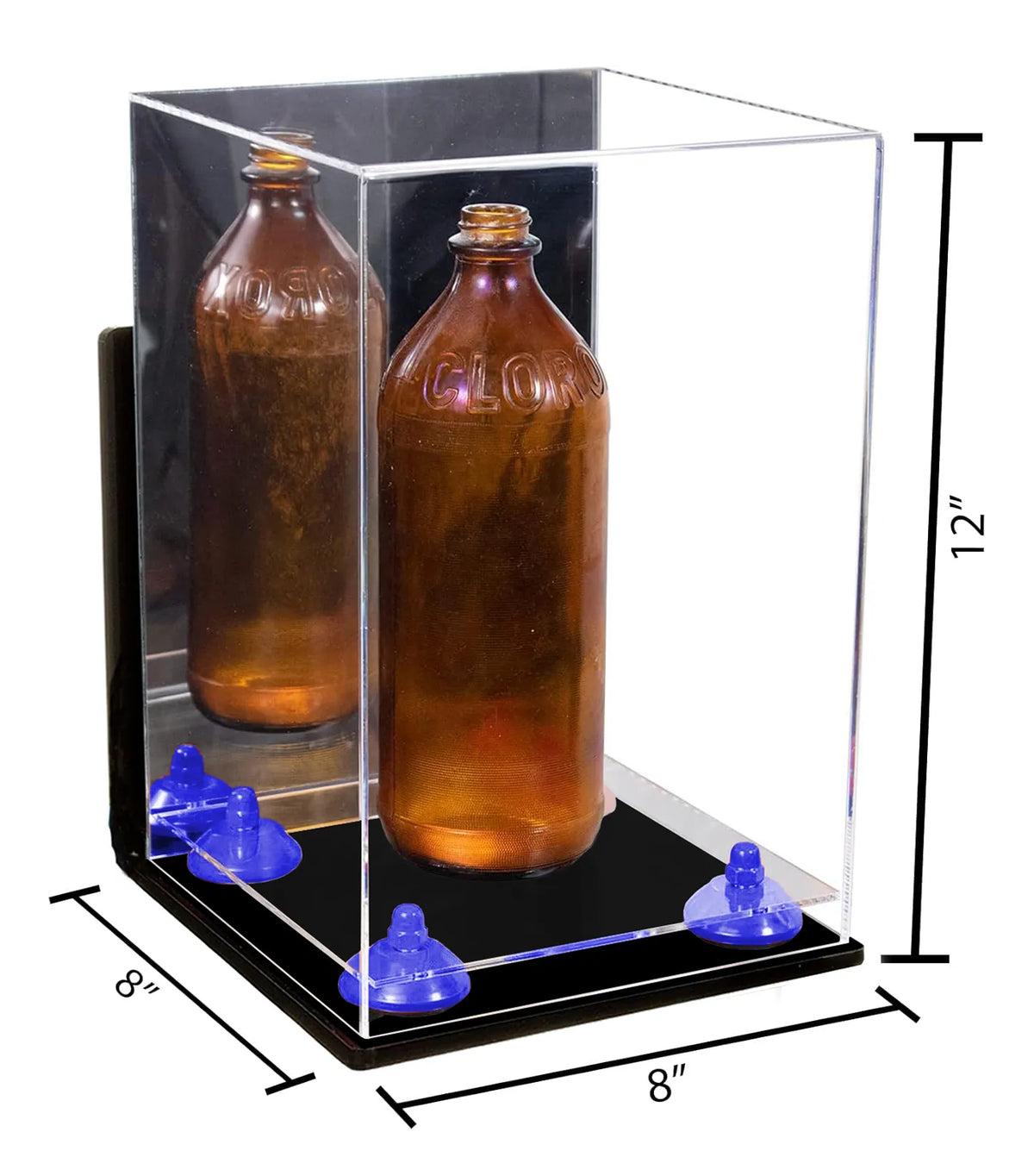 Acrylic Versatile Display Case  8 X 8 X 12  Mirror Wall Mount (A060/V42)