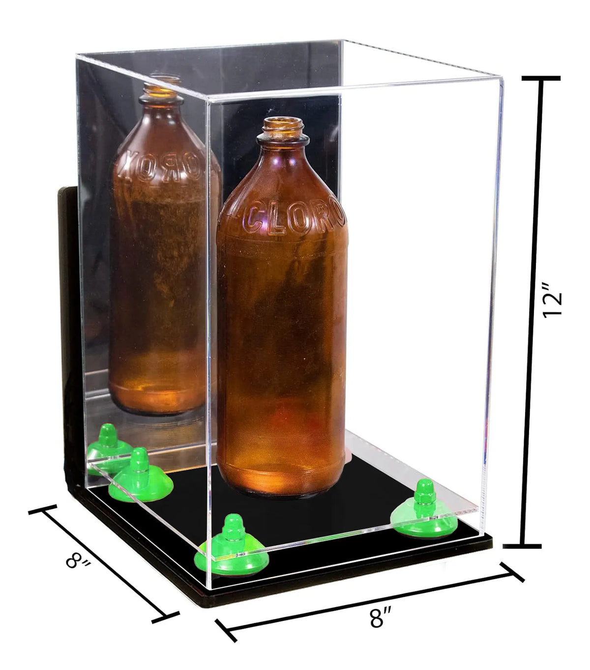 Acrylic Versatile Display Case  8 X 8 X 12  Mirror Wall Mount (A060/V42)