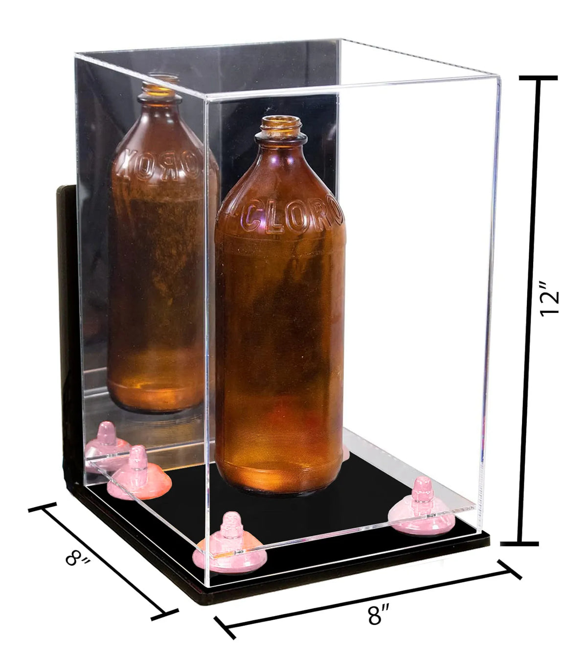 Acrylic Versatile Display Case  8 X 8 X 12  Mirror Wall Mount (A060/V42)