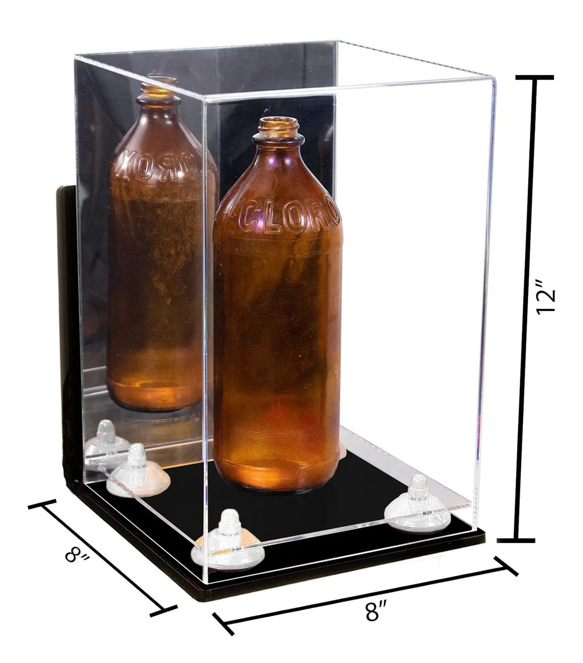 Acrylic Versatile Display Case  8 X 8 X 12  Mirror Wall Mount (A060/V42)