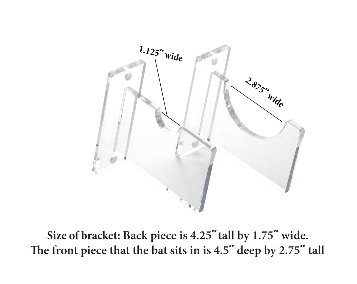 Cricket Bat Clear Wall Mounts Bracket for Horizontal Display (A023)