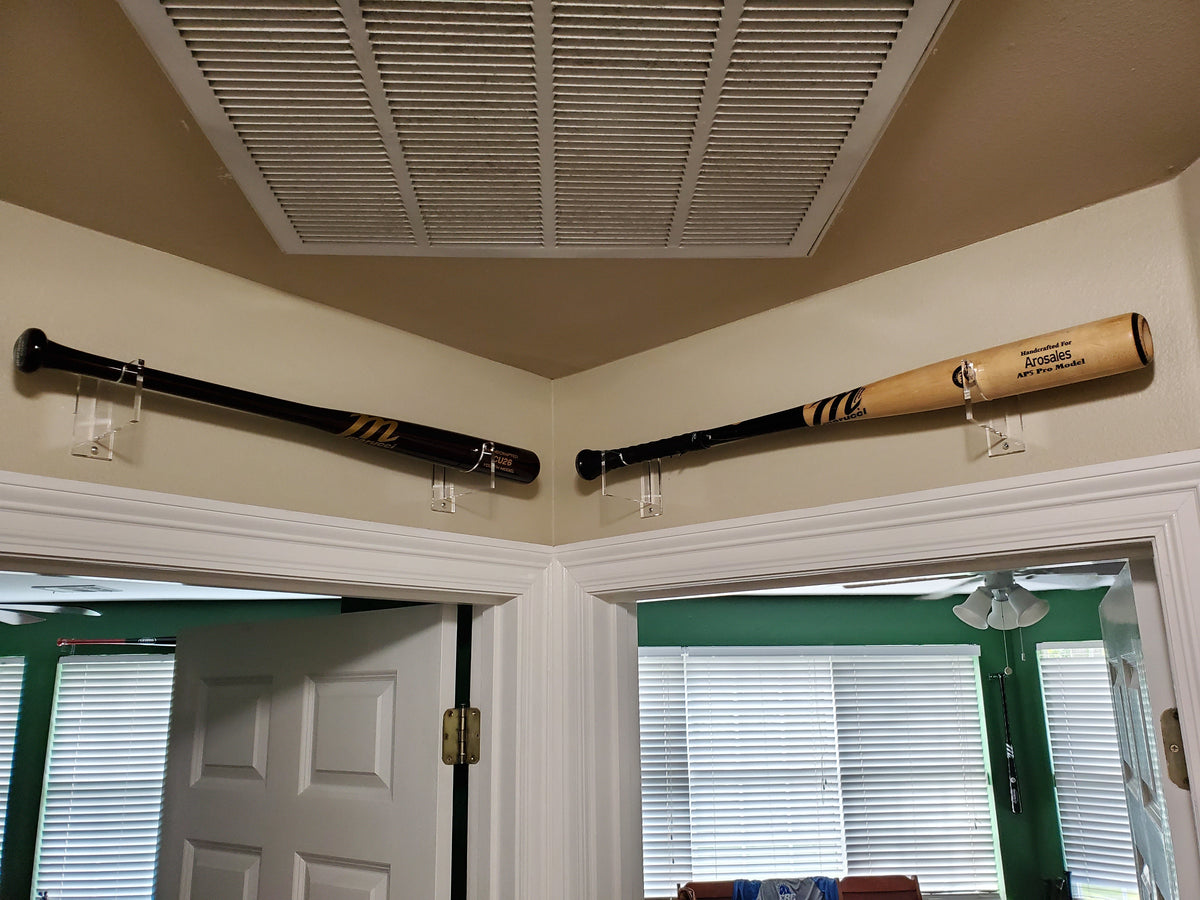 Acrylic Baseball Bat Horizontal Wall Mounts Brackets (A023LS/SP224)