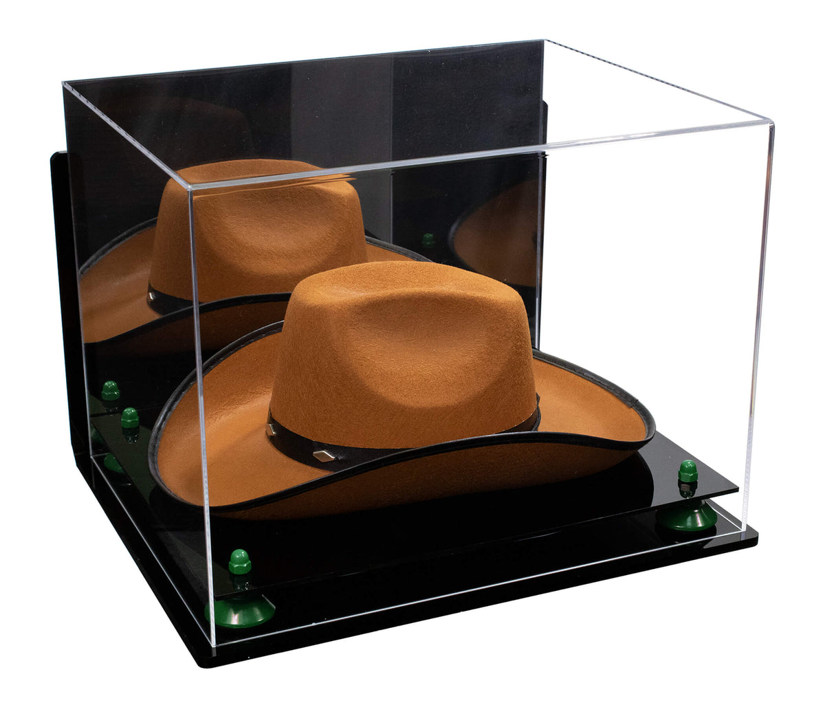 Acrylic Cowboy Hat Display Case - Mirror Wall Mounts 16" x 13" x 12" (A024-B/V61B)