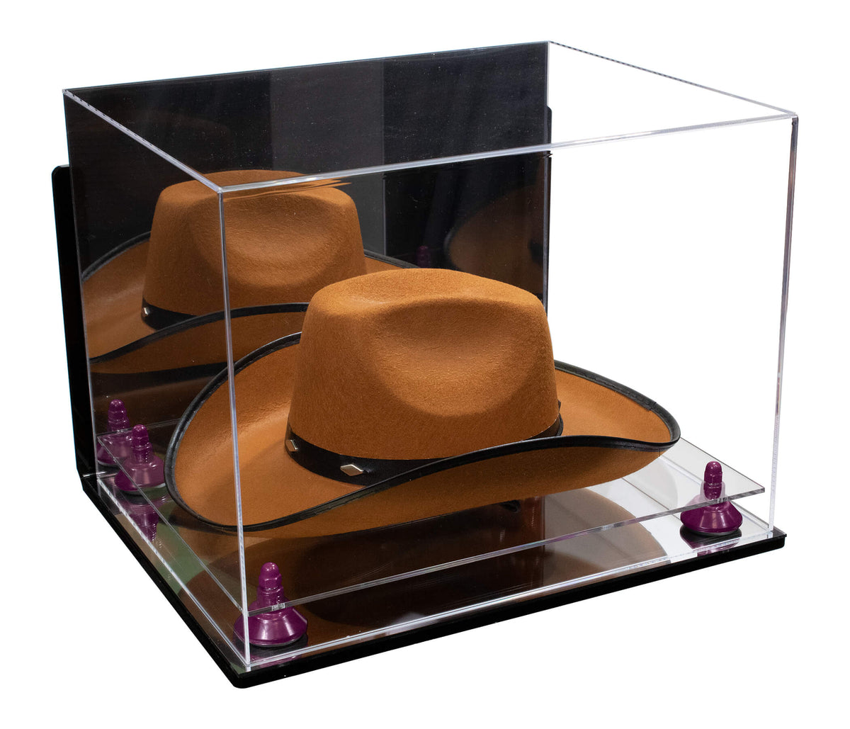 Acrylic Cowboy Hat Display Case - Mirror Wall Mounts 16" x 13" x 12" (A024-B/V61B)