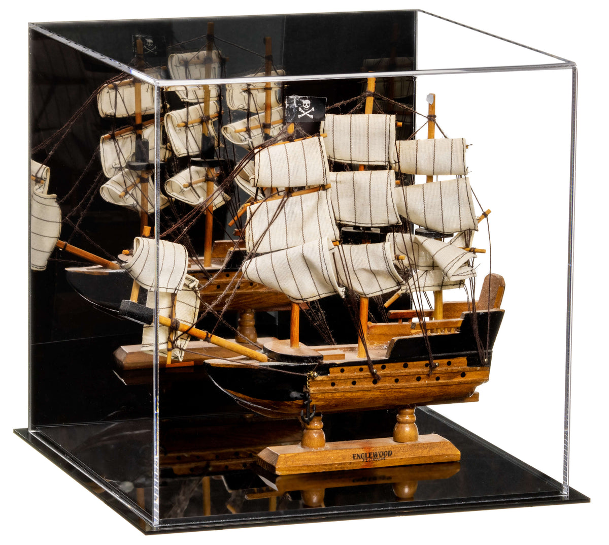 Versatile Acrylic Display Cases with Double Sheet Base with Mirror Case