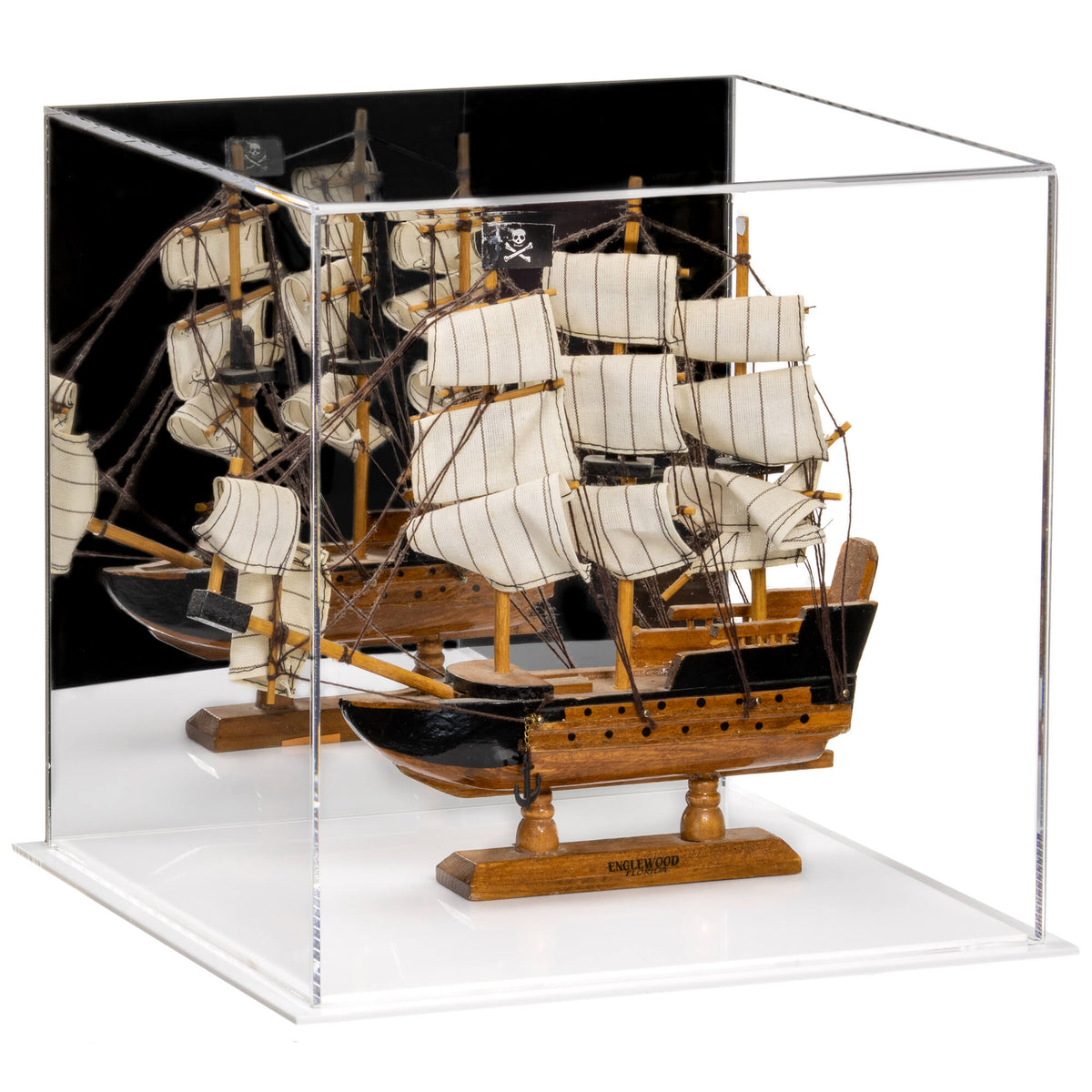 Versatile Acrylic Display Cases with Double Sheet Base with Mirror Case