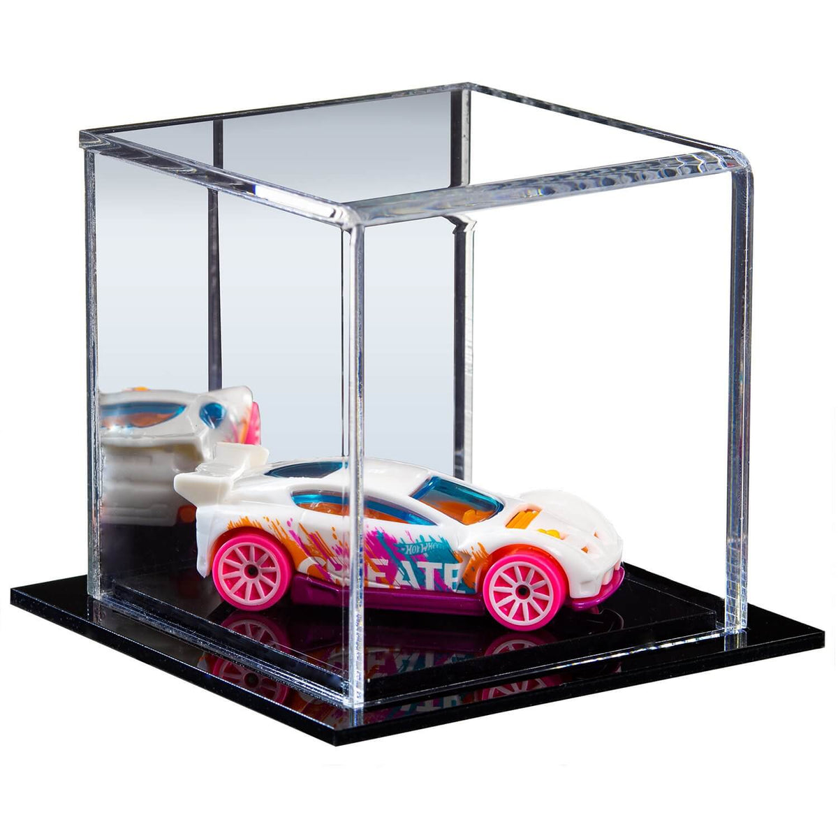 Versatile Acrylic Display Cases with Double Sheet Base with Mirror Case