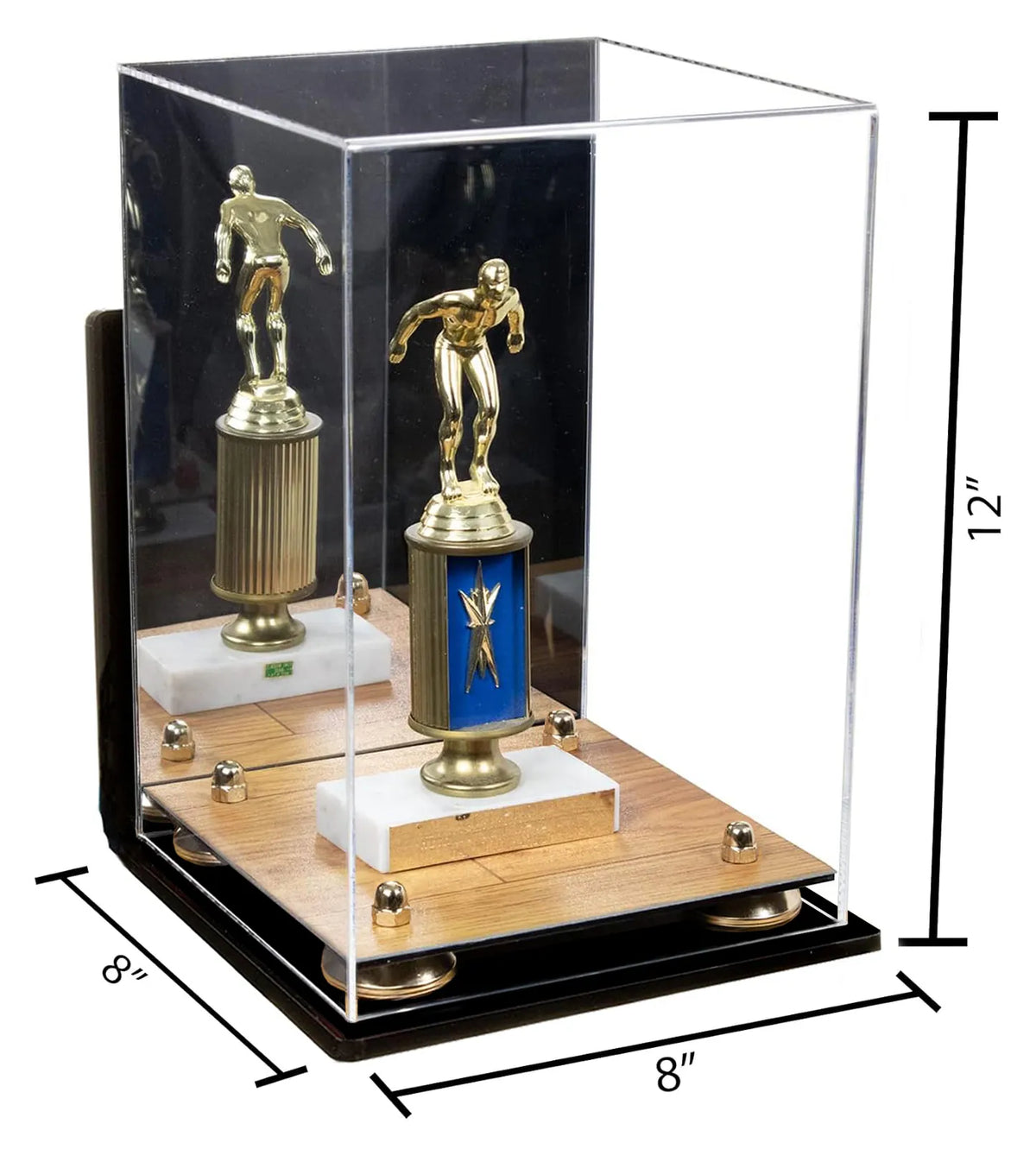 Acrylic Versatile Display Case  8 X 8 X 12  Mirror Wall Mount (A060/V42)