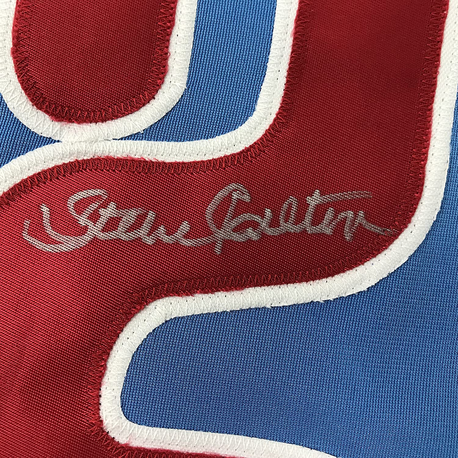 Autographed/Signed Steve Carlton Philadelphia Retro Blue Baseball Jersey JSA COA