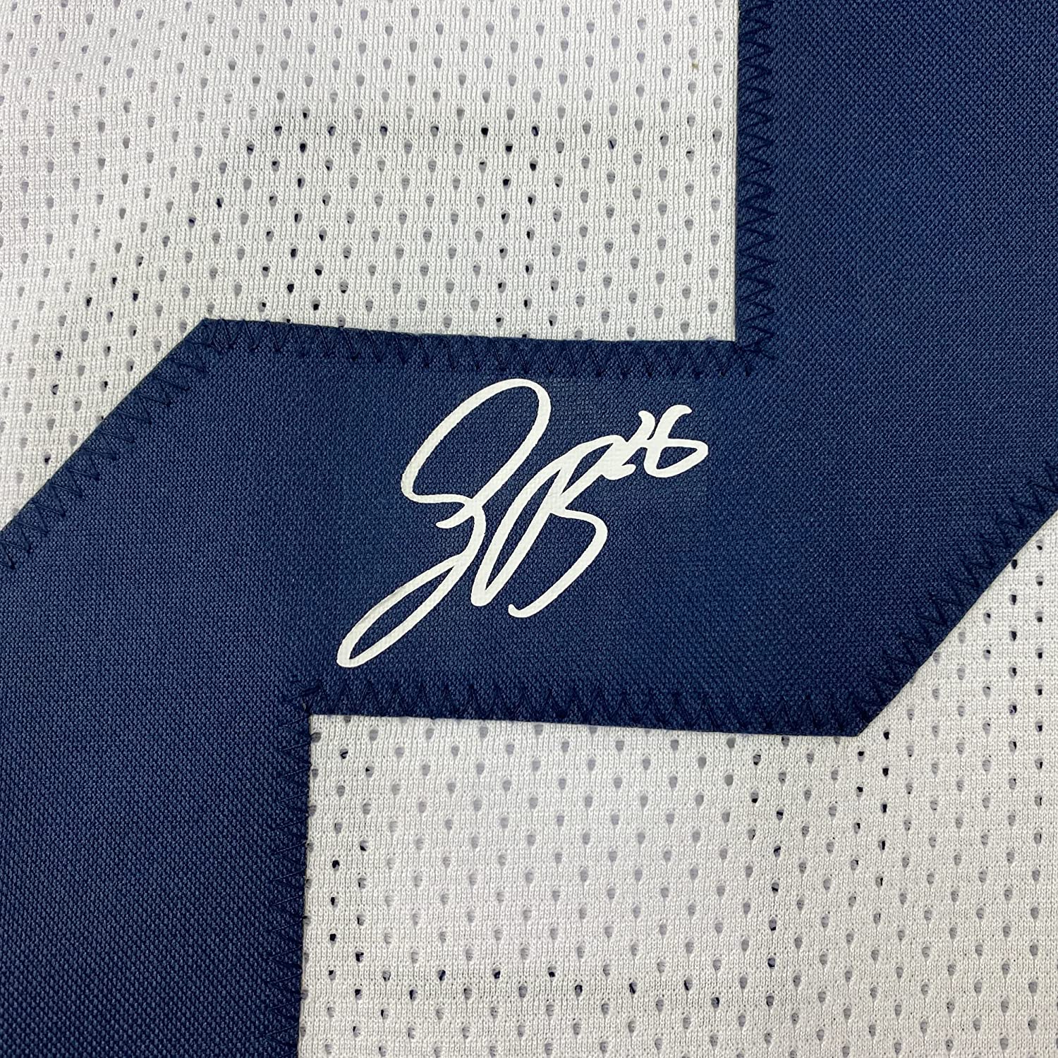 Framed Facsimile Autographed Saquon Barkley 35x39 Penn State White Reprint Laser Auto College Football Jersey