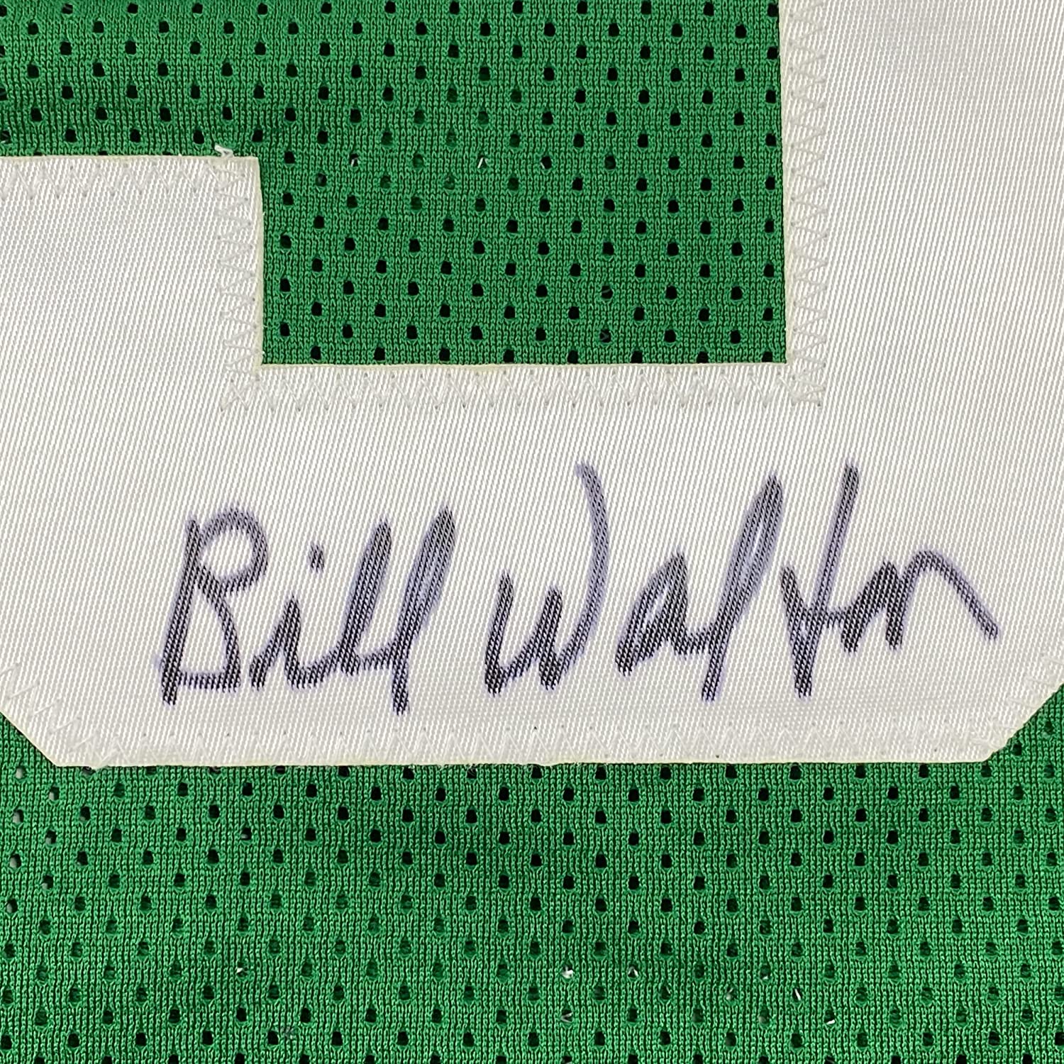 Framed Autographed/Signed Bill Walton 35x39 Boston Green Basketball Jersey JSA COA