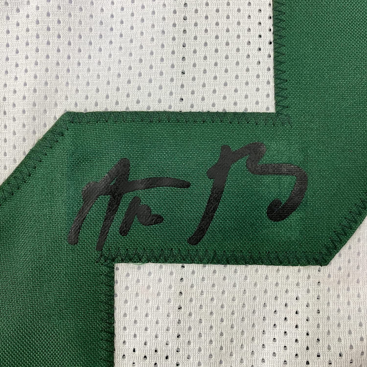 Framed Facsimile Autographed Aaron Rodgers 35x39 Green Bay White Reprint Laser Auto Football Jersey Size Men's XL
