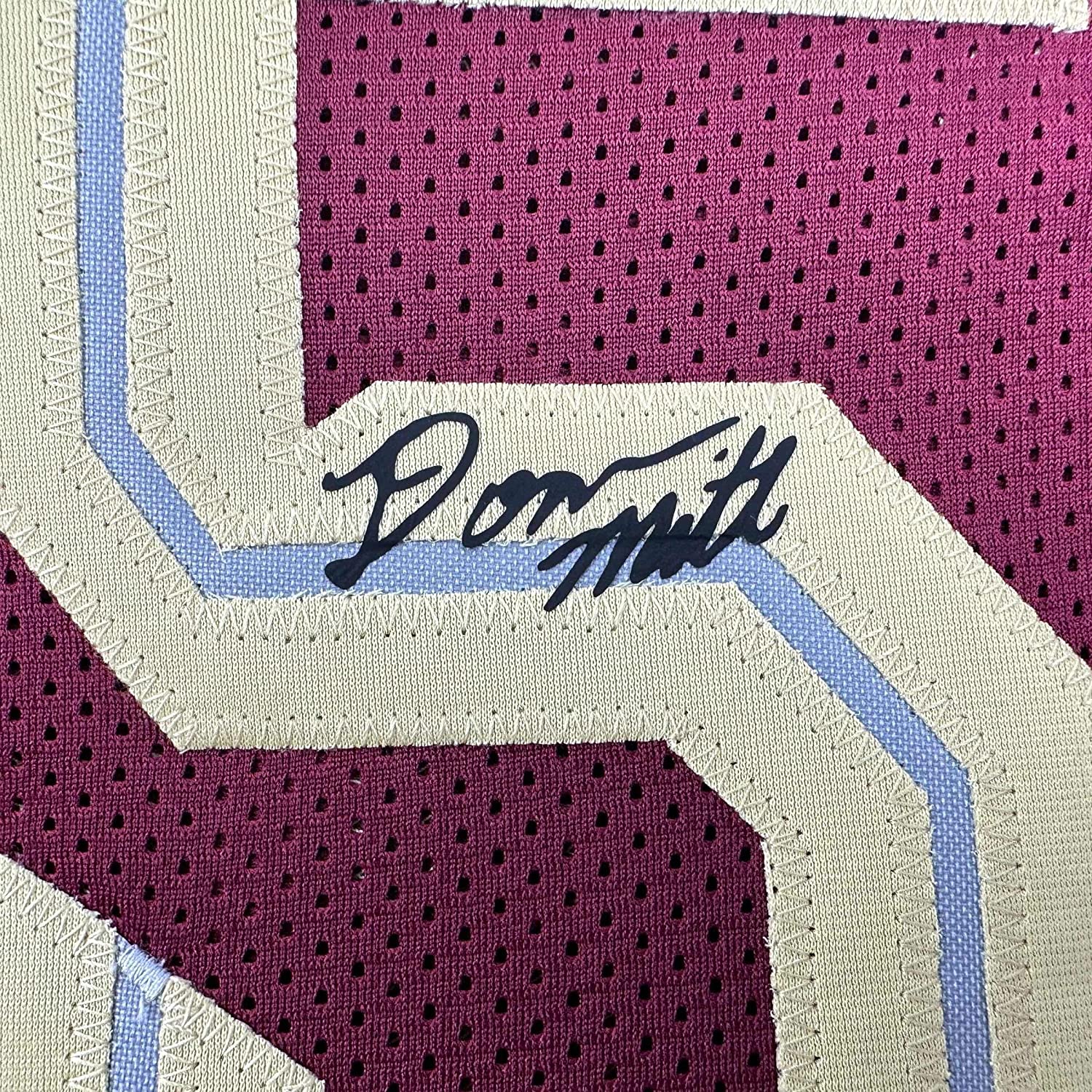 Framed Facsimile Autographed Donovan Mitchell 35x39 Cleveland Red Reprint Laser Auto Basketball Jersey
