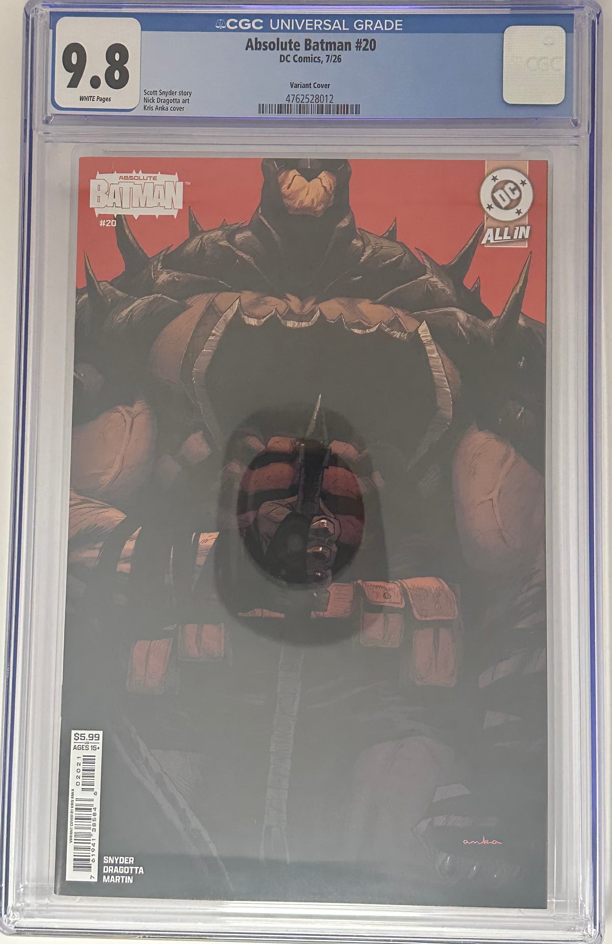 ABSOLUTE BATMAN #20 CGC 9.8 BLUE LABEL KRIS ANKA VAR [IN STOCK]