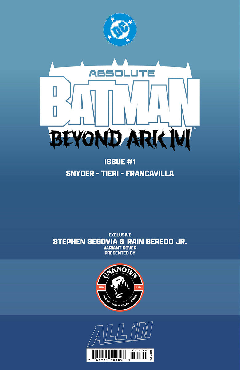 [Signed by Stephen Segovia] ABSOLUTE BATMAN BEYOND ARK M #1 STEPHEN SEGOVIA EXCLUSIVE VAR (03/17/2027)