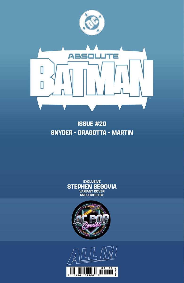 ABSOLUTE BATMAN #20 STEPHEN SEGOVIA SDCC CONVENTION EXCLUSIVE VIRGIN VAR (05/13/2026)