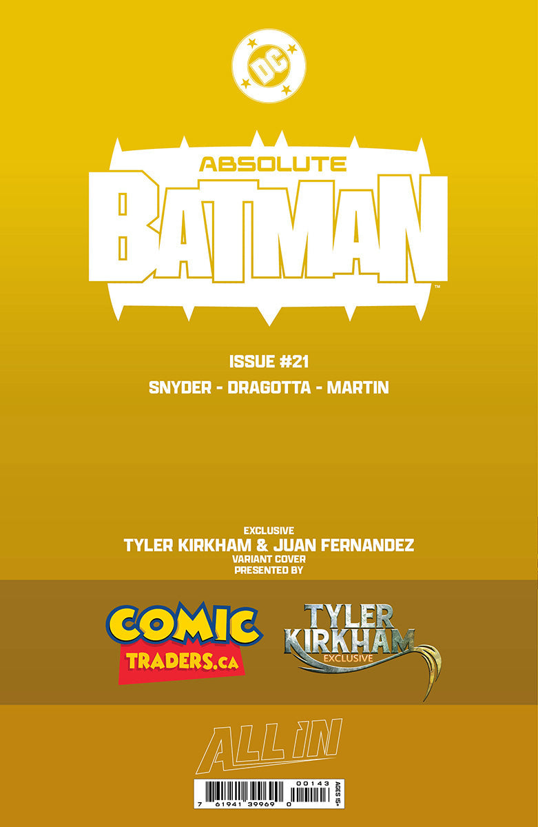 [Signed by Tyler Kirkham][GOLD FOIL] ABSOLUTE BATMAN #21 TYLER KIRKHAM TWO FACE CONVENTION EXCLUSIVE VIRGIN VAR (12/30/2026)