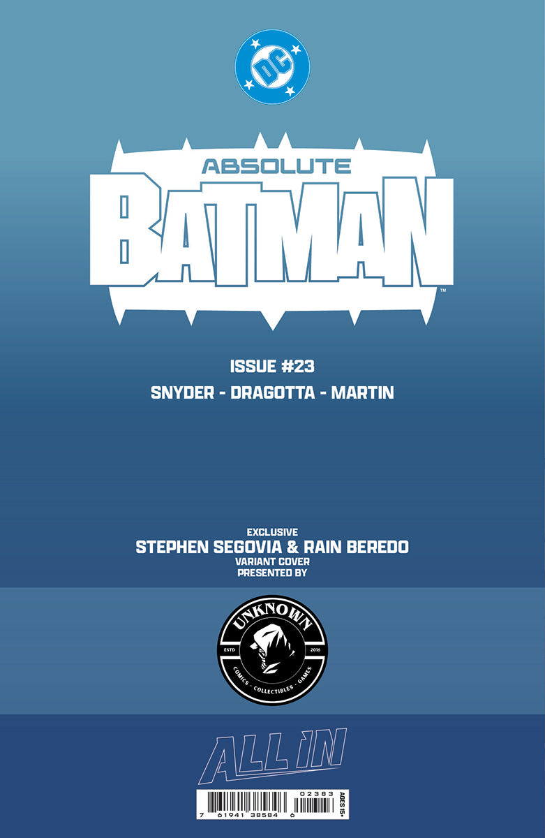[BLACK & WHITE] ABSOLUTE BATMAN #23 STEPHEN SEGOVIA NYCC EXCLUSIVE VIRGIN VAR (10/28/2026)