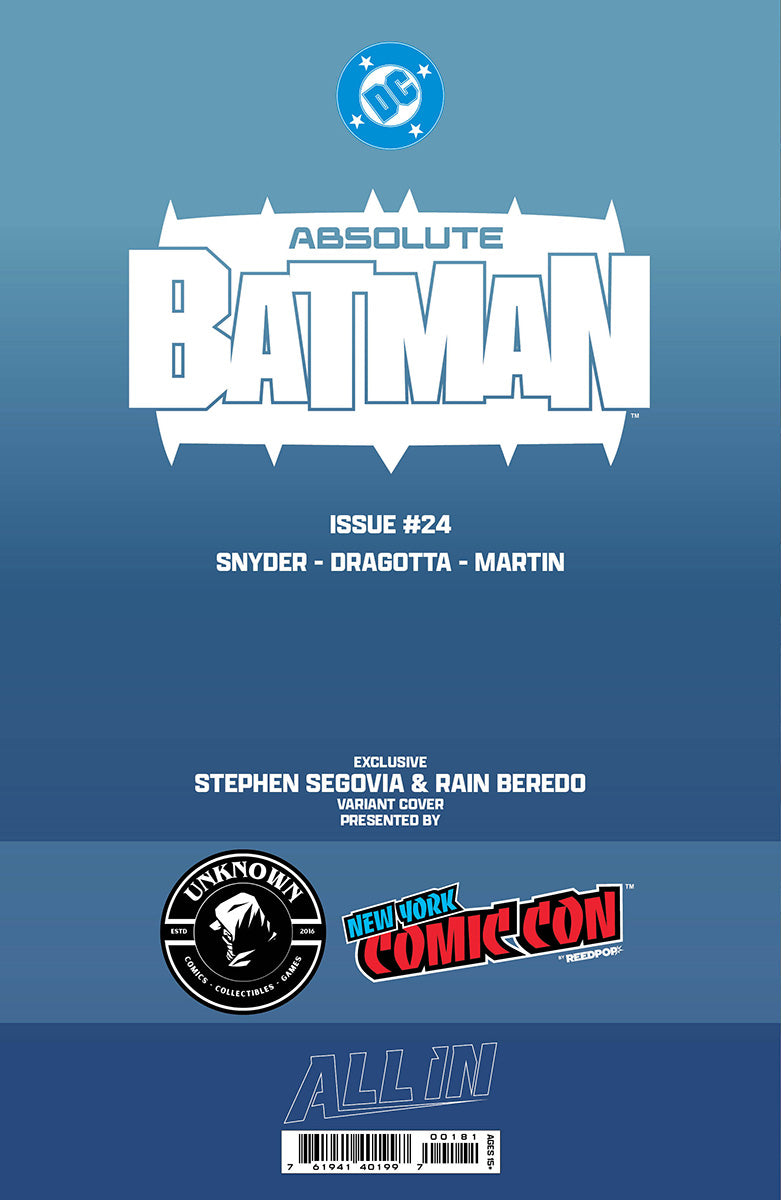 [BLACK & WHITE] ABSOLUTE BATMAN #24 STEPHEN SEGOVIA NYCC EXCLUSIVE VIRGIN VAR (10/28/2026)