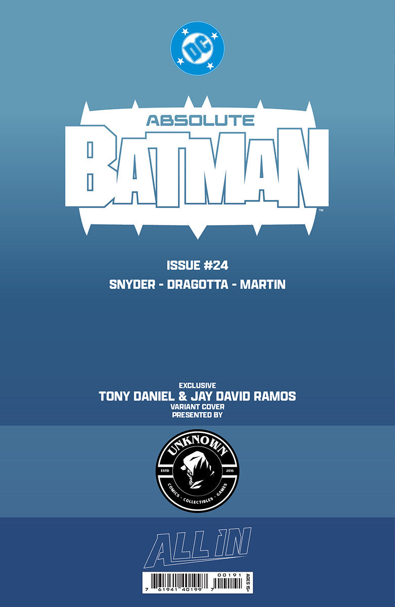 [Signed by Tony Daniel] ABSOLUTE BATMAN #24 TONY DANIEL EXCLUSIVE VIRGIN VAR (01/13/2027)