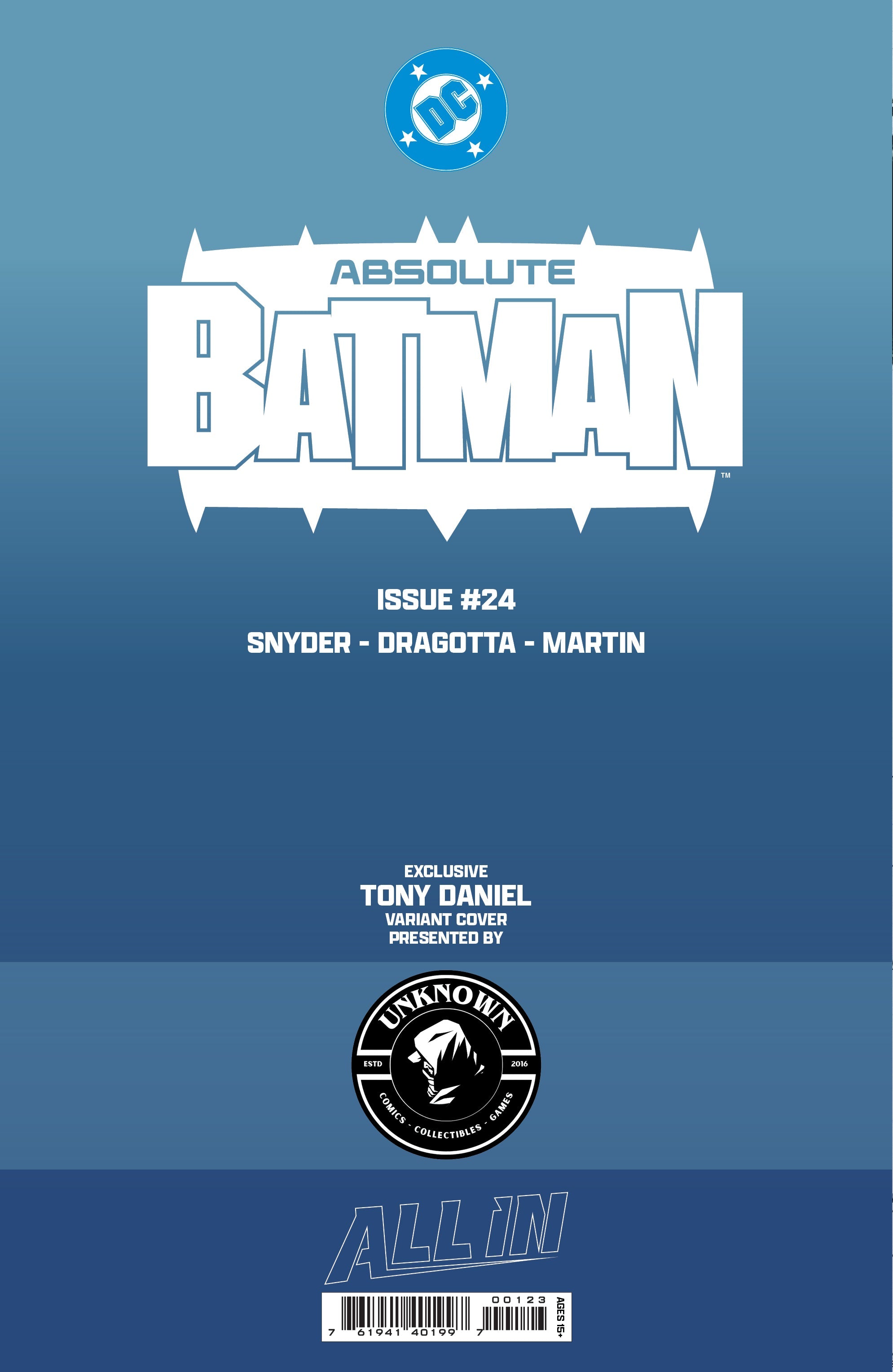 [BLACK & WHITE] ABSOLUTE BATMAN #24 TONY DANIEL NYCC EXCLUSIVE VIRGIN VAR (10/28/2026)