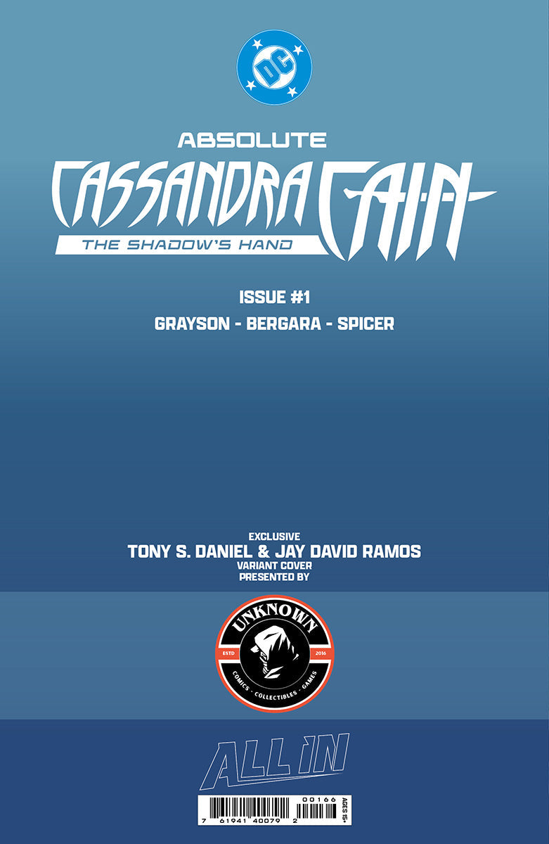 [Signed by Tony Daniel] ABSOLUTE CASSANDRA CAIN THE SHADOW'S HAND #1 (ONE SHOT) TONY DANIEL EXCLUSIVE VIRGIN VAR (01/13/2027)