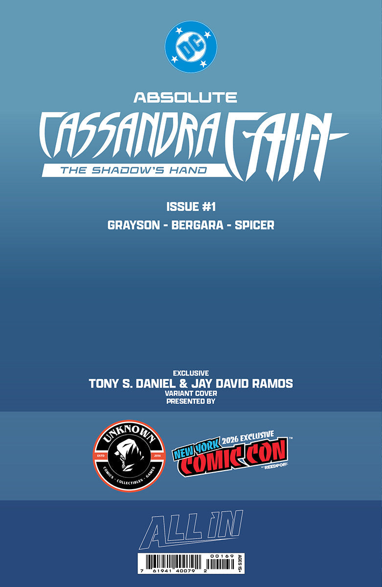 [Signed by Tony Daniel] [BLACK & WHITE] ABSOLUTE CASSANDRA CAIN THE SHADOW'S HAND #1 (ONE SHOT) TONY DANIEL NYCC EXCLUSIVE VIRGIN VAR (01/27/2027)