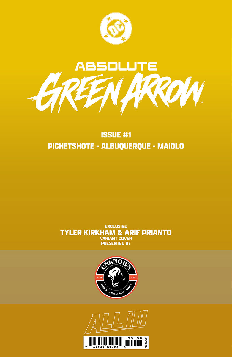 [Signed by Tyler Kirkham][GOLD FOIL] ABSOLUTE GREEN ARROW #1 TYLER KIRKHAM CONVENTION EXCLUSIVE VIRGIN VAR (12/30/2026)