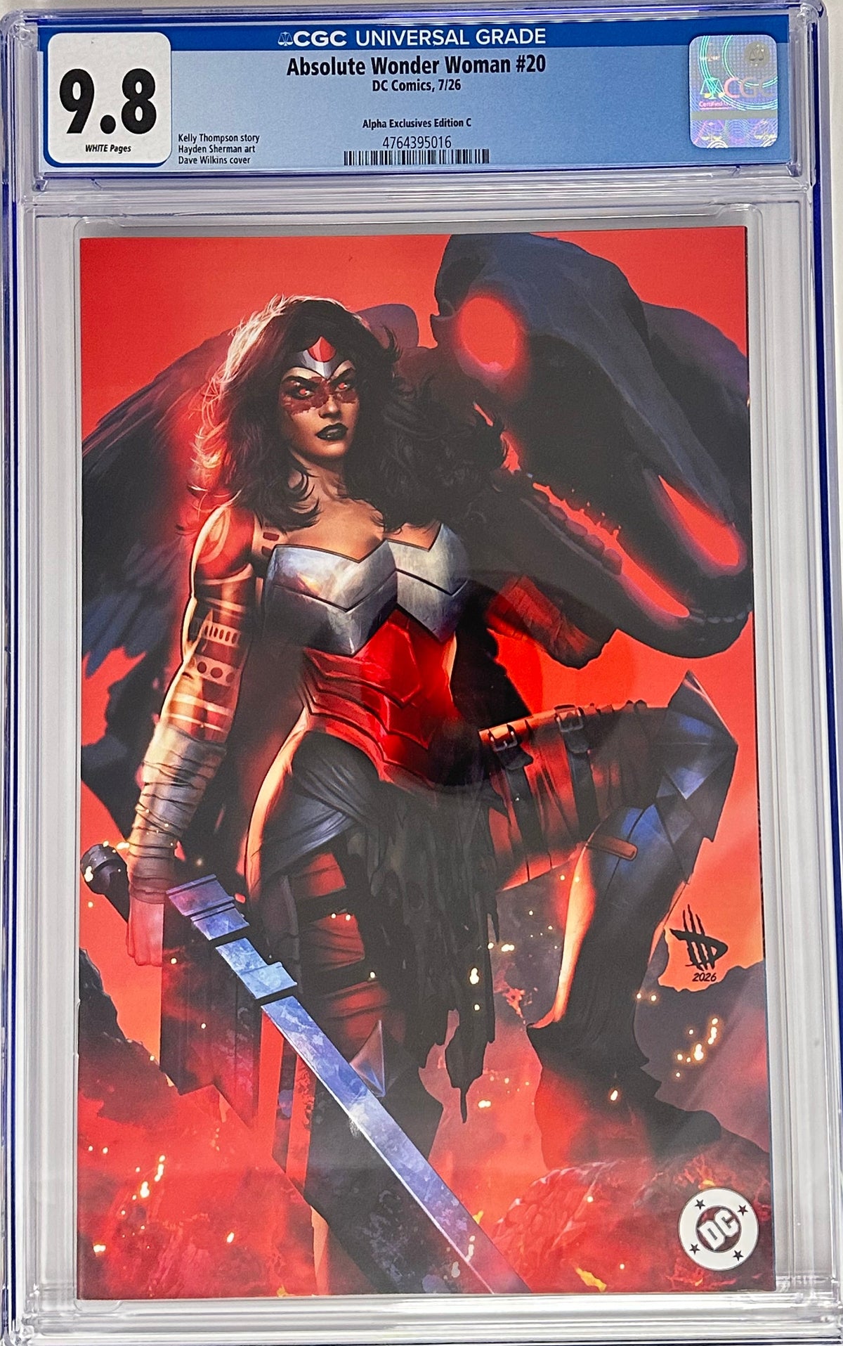 ABSOLUTE WONDER WOMAN #20 CGC 9.8 BLUE LABE DAVE WILKINS EXCLUSIVE VAR [IN STOCK]
