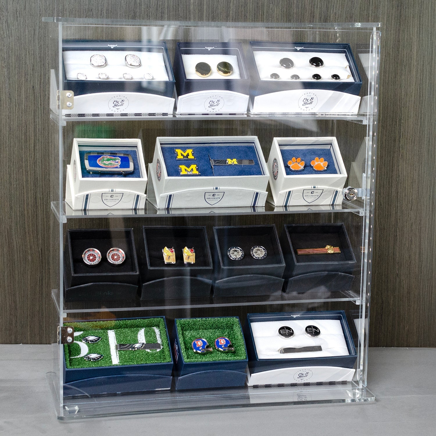 4 Shelf Acrylic Countertop Display Case with Security Cable