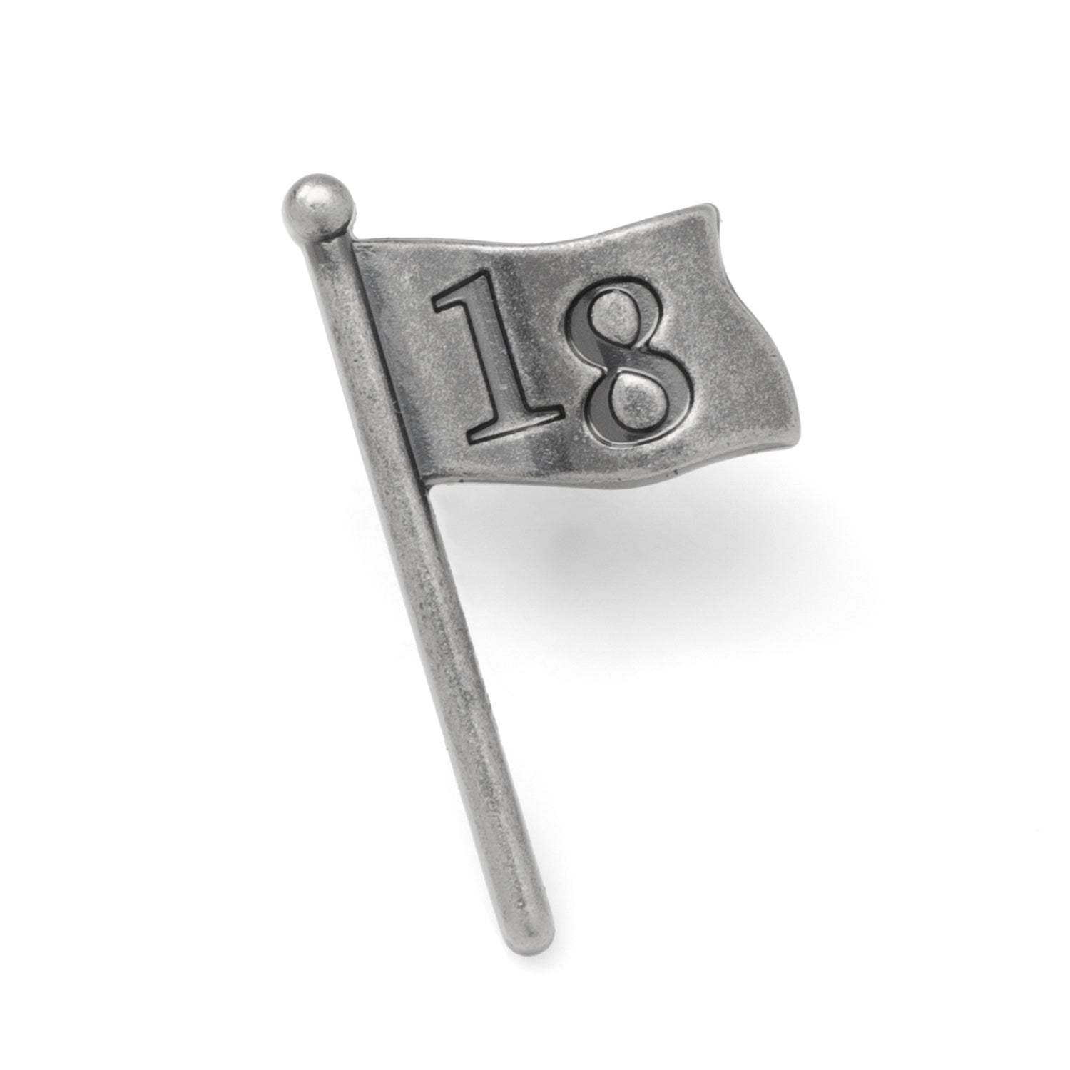 Golf 18th Hole Antique Silver Lapel Pin