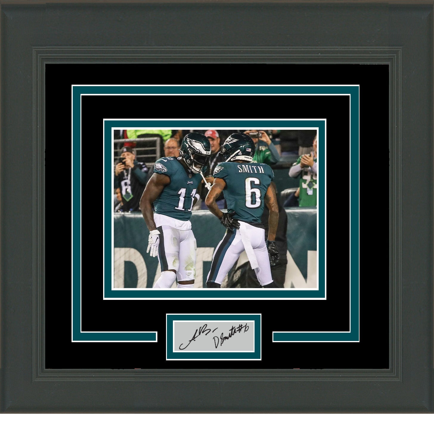 Framed A.J. Brown DeVonta Smith Facsimile Laser Engraved Signature Auto Philadelphia Eagles 11x14 Football Photo